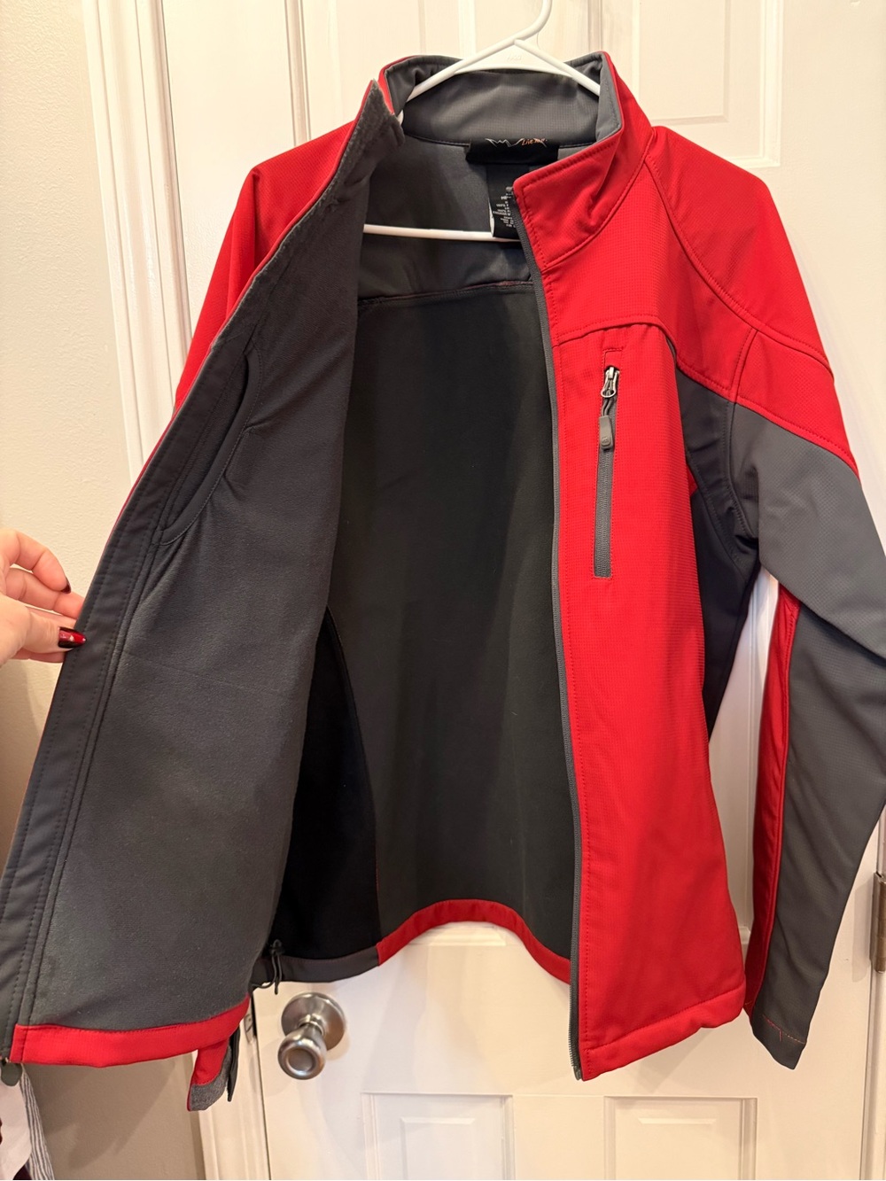 Free Country SoftShell Red & Grey Jacket Coat - Picture 4 of 9